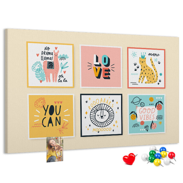 Cork memo board Motivational slogans