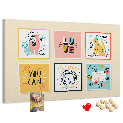 Cork memo board Motivational slogans