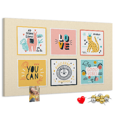 Cork memo board Motivational slogans