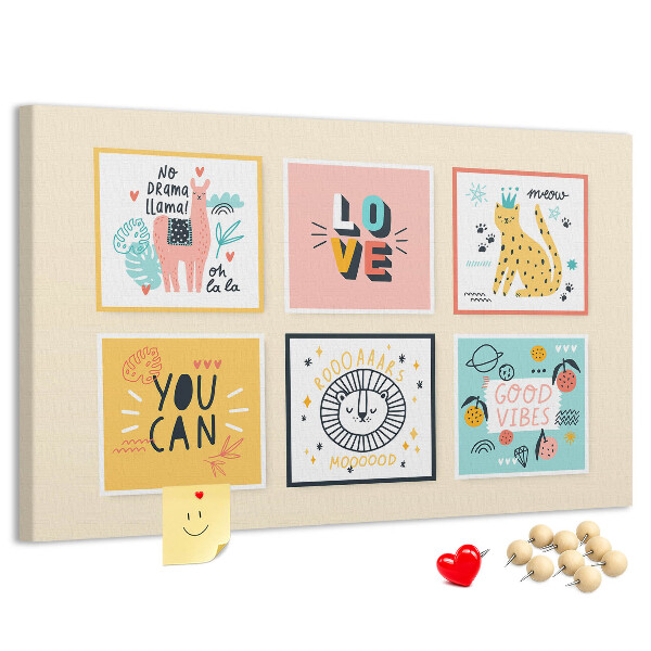 Cork memo board Motivational slogans