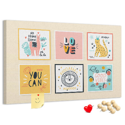 Cork memo board Motivational slogans