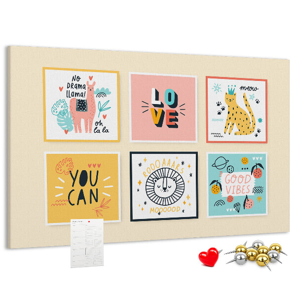 Cork memo board Motivational slogans