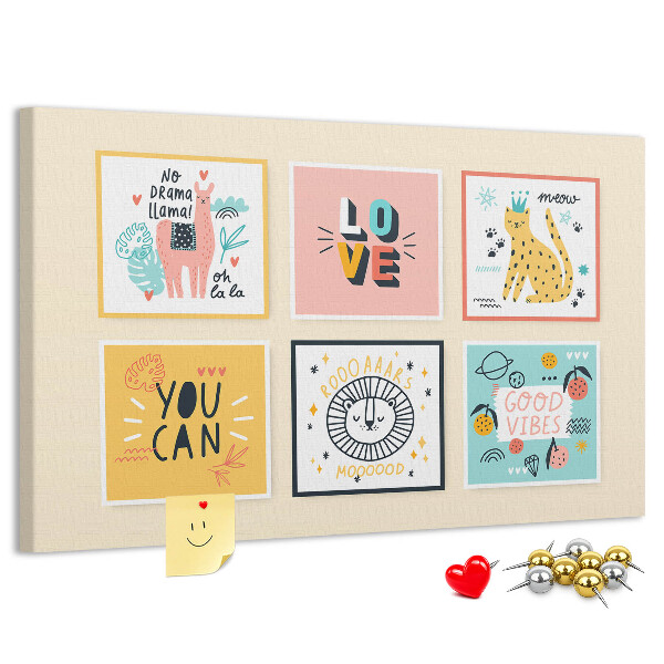 Cork memo board Motivational slogans