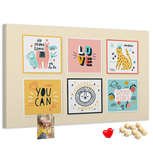 Cork memo board Motivational slogans