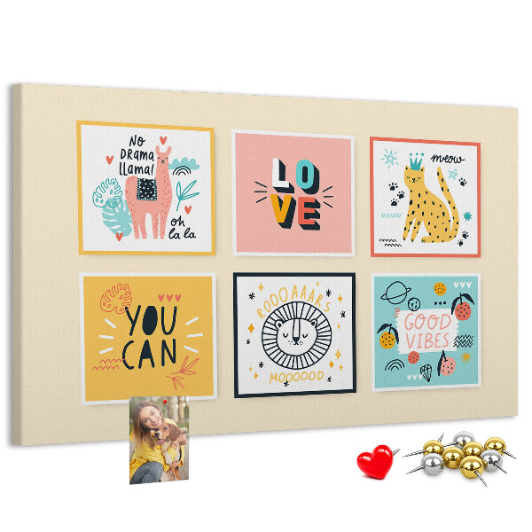Cork memo board Motivational slogans
