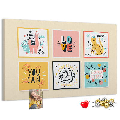 Cork memo board Motivational slogans