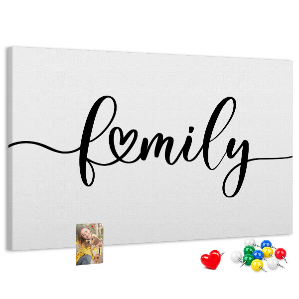 Cork board Family lettering