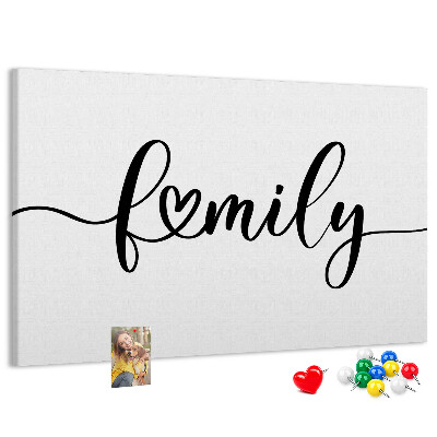 Cork board Family lettering
