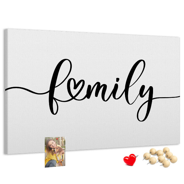 Cork board Family lettering