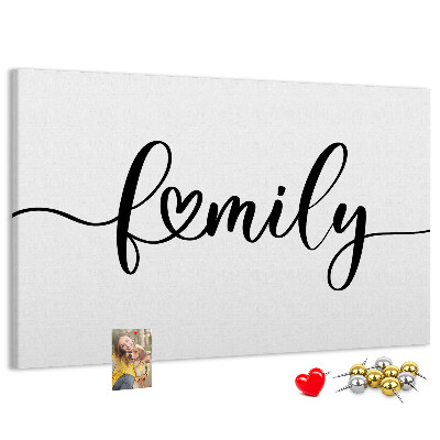 Cork board Family lettering