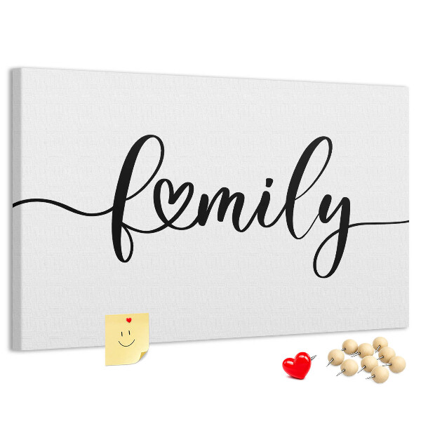 Cork board Family lettering