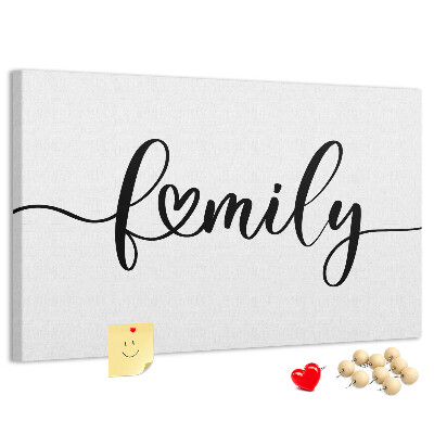 Cork board Family lettering