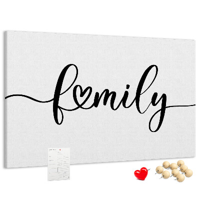 Cork board Family lettering