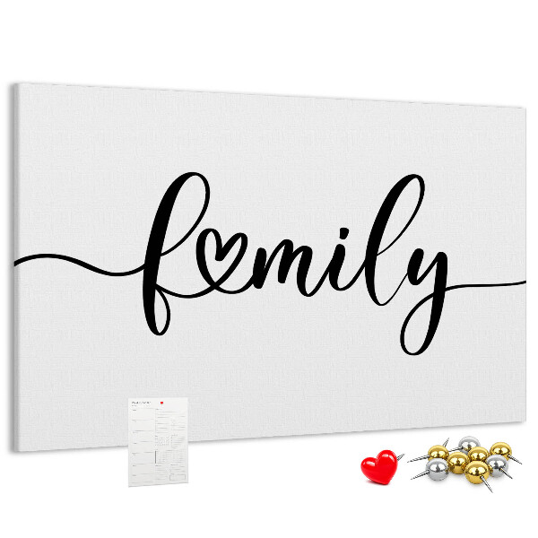 Cork board Family lettering