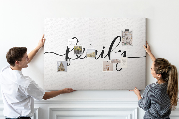 Cork board Family lettering