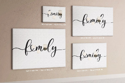 Cork board Family lettering