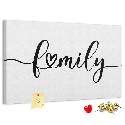 Cork board Family lettering