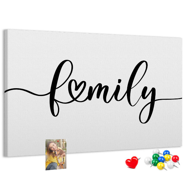 Cork board Family lettering