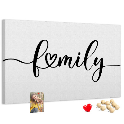 Cork board Family lettering