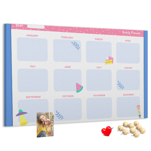 Cork display board Monthly planner