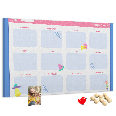 Cork display board Monthly planner