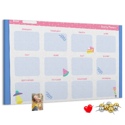 Cork display board Monthly planner