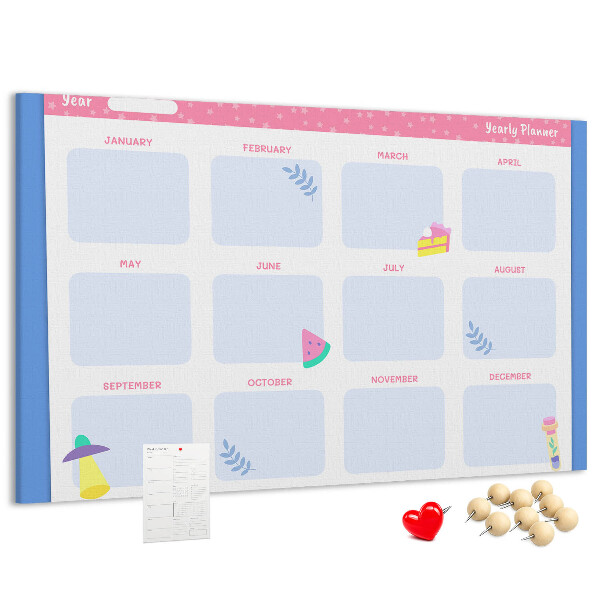 Cork display board Monthly planner