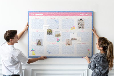Cork display board Monthly planner
