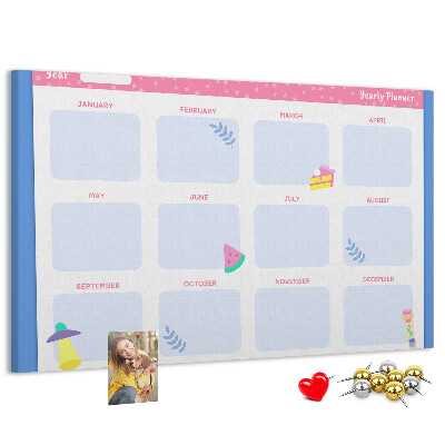 Cork display board Monthly planner