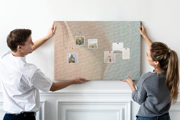 Cork memo board Waves abstraction