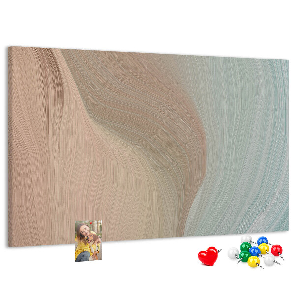 Cork memo board Waves abstraction