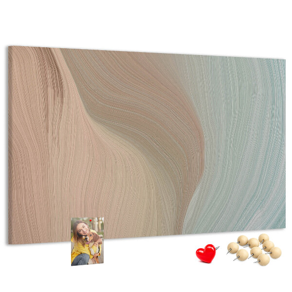 Cork memo board Waves abstraction