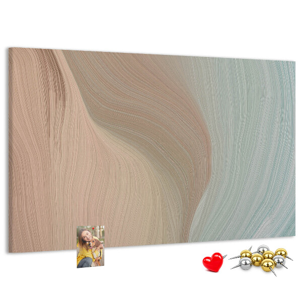 Cork memo board Waves abstraction