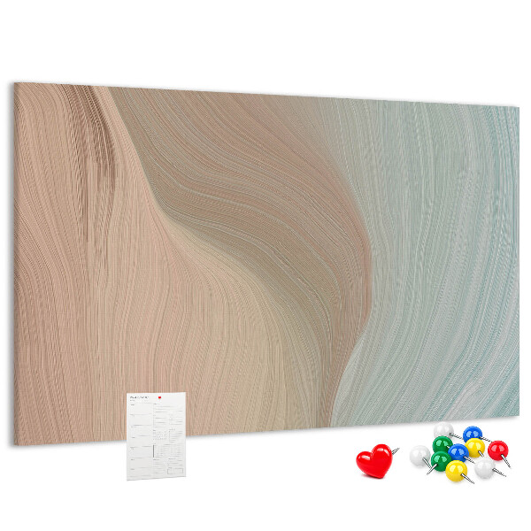 Cork memo board Waves abstraction