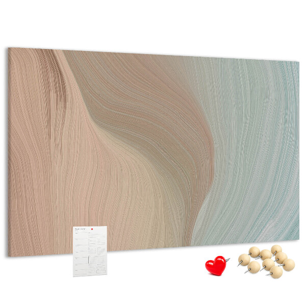 Cork memo board Waves abstraction