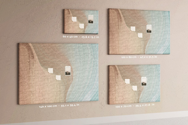 Cork memo board Waves abstraction