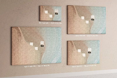 Cork memo board Waves abstraction