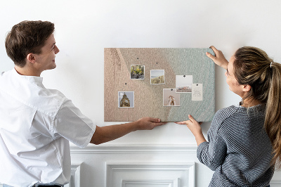 Cork memo board Waves abstraction