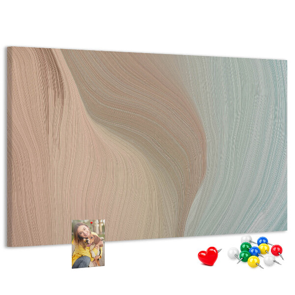 Cork memo board Waves abstraction