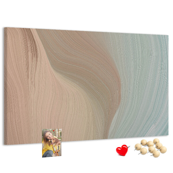 Cork memo board Waves abstraction