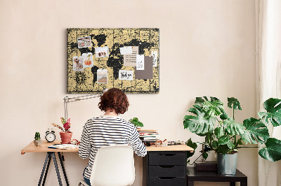 Cork board Vintage World Map