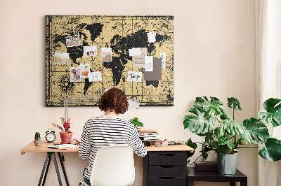 Cork board Vintage World Map
