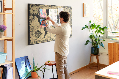Cork board Vintage World Map