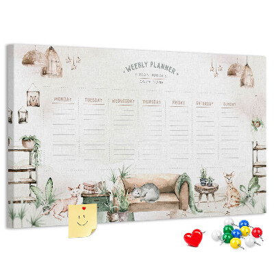 Cork display board Cozy home planner