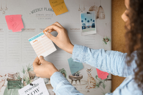 Cork display board Cozy home planner