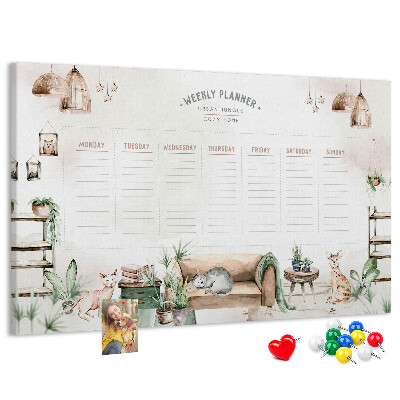 Cork display board Cozy home planner