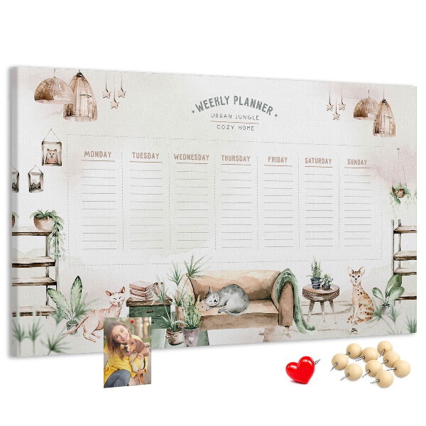 Cork display board Cozy home planner