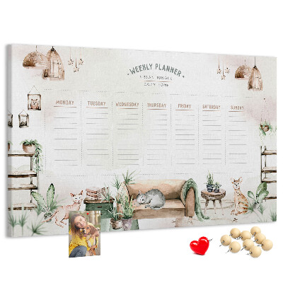 Cork display board Cozy home planner