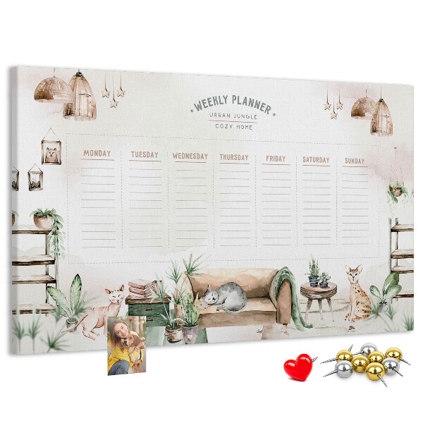 Cork display board Cozy home planner