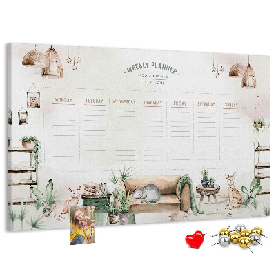 Cork display board Cozy home planner